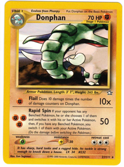 Donphan 21/111 Neo Genesis Regular Rare Vintage Pokemon Card - Image 1