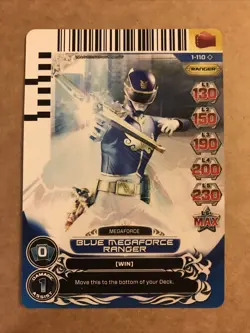 2012 Power Rangers Action Card Game 1-110 Blue Megaforce Ranger COMBINE SHIPPING - Image 1