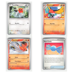 4x Fletchling 163 Scarlet Violet Series Paldea Evolved 2023 Pokemon Cards Common - Image 1