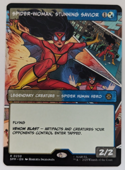 Spider-Woman, Stunning Savior (230) Borderless Spider-Man SPM, Magic MtG, Reg NM - Image 1