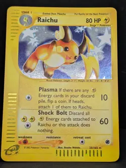 Raichu 025/165 Expedition Base Set Holo Rare Pokemon TCG Nintendo Pikachu NM - Image 3