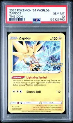 PSA 10 - Pop 1 - Zapdos Hawaii Pokemon World Championships Honolulu Pokemon Go - Image 2