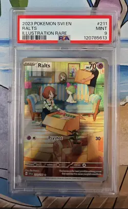 PSA 9 Mint Pokemon TCG Ralts Scarlet & Violet Base Set 211/198 Holo - Image 1