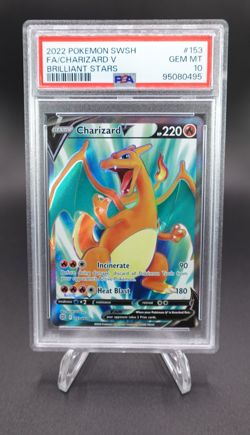 Charizard V 2022 Pokemon SWSH Brilliant Stars Full Art #153 PSA 10 Gem Mint - Image 1