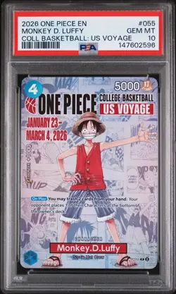 2026 One Piece Monkey D. Luffy US College Basketball Card PSA 10 IN HAND GEM - Image 1