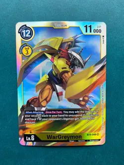1x WarGreymon BT4-048 Great Legend Digimon Card Game x1 - Image 1