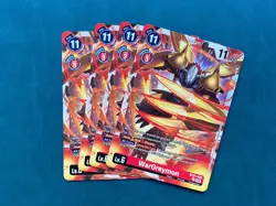 WarGreymon BT21-026 Playset World Convergence Digimon Card Game x4 - Image 1