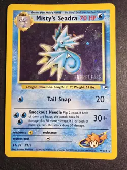 Misty's Seadra 9/132 Gym Heroes Unlimited HOLO RARE Pokemon Card HP Prerelease - Image 2