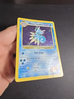 Misty's Seadra 9/132 Gym Heroes Unlimited HOLO RARE Pokemon Card HP Prerelease - Image 5