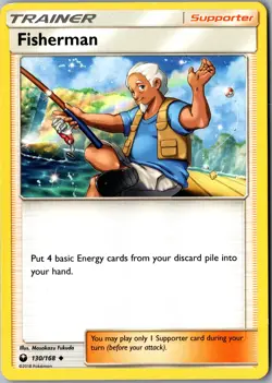 Fisherman 130/168 Uncommon SM - Celestial Storm LP Pokemon Card - Image 1