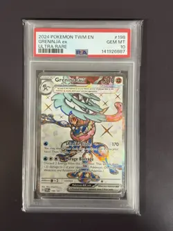 PSA 10 Greninja Ex Pokemon TWM EN Ultra Rare - Image 1