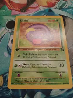 1st edition Ekans 46/62 Fossil Set Rare Vintage Pokemon Card - NM - Image 1