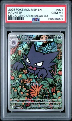 2025 POKEMON MEP EN-ME BLACK STAR PROMO #027 HAUNTER PSA 10 - Image 1