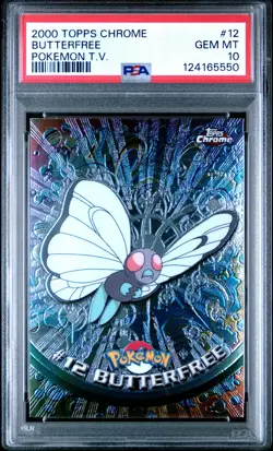 2000 TOPPS CHROME POKEMON T.V. #12 BUTTERFREE PSA 10 - Image 1