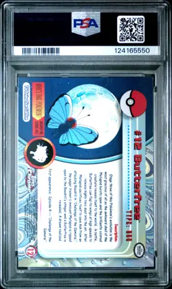 2000 TOPPS CHROME POKEMON T.V. #12 BUTTERFREE PSA 10 - Image 2