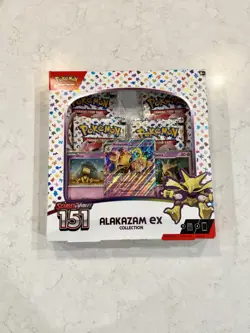 Pokemon TCG Scarlet and Violet - 151 Alakazam ex Collection Box - 4 Packs Sealed 820650855269 - Image 1