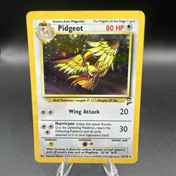 Pokemon Pidgeot Base Set 2 Holo Rare 14/130 WOTC 2000 CREASE - Image 1