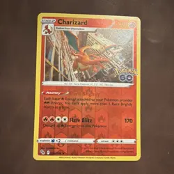 Pokemon TCG Charizard 010/078 Pokemon GO Reverse Holo Holo Rare 170HP English - Image 1