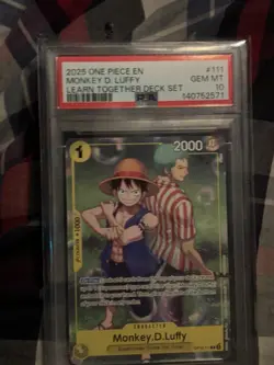One Piece Monkey.D.Luffy Learn Together PSA 10 Gem Mint Graded 2025 #111 - Image 1