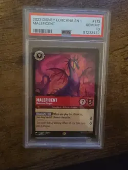 2023 Disney Lorcana Maleficent Monstrous Dragon Legendary #113 PSA 10 - Image 5