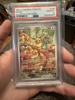 Pokemon Eevee Twilight Masquerade Illustration Rare Card 188/167 PSA 10 Gem MT - Image 1