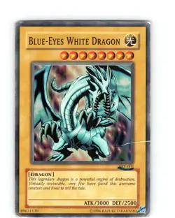 Yu-Gi-Oh TCG Blue-Eyes White Dragon SKE-001 Unlimited Super Rare Card Played HP - Image 1
