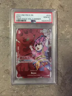 Bepo P-019 Promo Winner Card One Piece Card Game PSA10 - Image 1