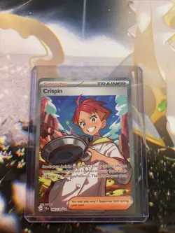 Pokemon Trainer Crispin TCG Full Art Holo Ultra Rare Card 164/142 NM Condition - Image 1