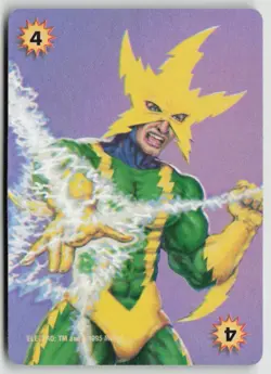 Marvel OverPower Electro Card 1995 Fleer CCG Vintage Collectible Trading Card - Image 1