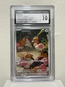 Spearow 151/132 IR CGC Gem Mint 10 Graded Pokemon TCG Card Mega Evolution - Image 1