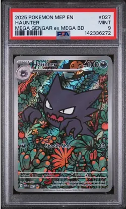 PSA 9 Mint 2025 Pokemon Mep En Haunter Mega Gengar ex Mega BD #027 - Image 1