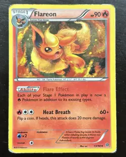 2015 Pokemon TCG - Flareon - Ancient Origins Tin Promo Cosmos Holo 13/98 HP - Image 1