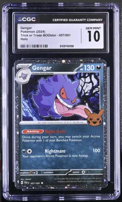 CGC Gem Mint 10 - 2004 Gengar 057/091 Trick or Trade Cosmos Holo (Pumpkin Stamp) - Image 1