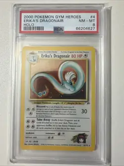 Pokemon PSA 8 Erika's Dragonair 004/132 Gym Heroes Holo - Image 1