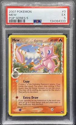 2007 POKEMON POP SER 5 #3 MEW-HOLO PSA 5 - Image 1
