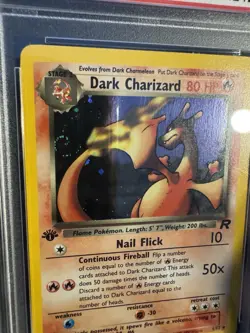 2000 Pokemon Team Rocket 1st Edition Holo Dark Charizard #4 PSA 10 Amazing Swirl - Image 3