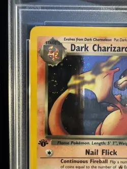 2000 Pokemon Team Rocket 1st Edition Holo Dark Charizard #4 PSA 10 Amazing Swirl - Image 4