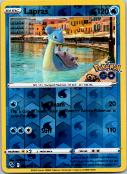 Lapras 023/078 2022 Pokemon GO Pokemon Card TCG Reverse Holo Rare - Nm/Vlp - Image 1