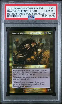 2024 MTG RAVNICA REMASTERED #381 SAVRA, QUEEN OF THE GOLGARI 498/500 PSA 10 - Image 1