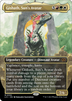 Gishath, Sun's Avatar (Borderless) [The Lost Caverns of Ixalan] Magic MTG - Image 1