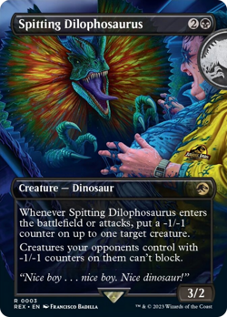 Spitting Dilophosaurus (Borderless) [Jurassic World Collection] Magic MTG - Image 1