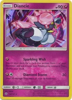 Diancie 94/147 Holo Rare - Pokemon Sun & Moon Burning Shadows Card - Image 1