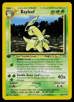 Pokemon Card - Bayleef Neo Genesis 29/111 Uncommon 1st Edition - Image 1