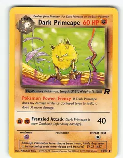 DARK PRIMEAPE 43/82 UNCOMMON TEAM ROCKET POKEMON LP - Image 2