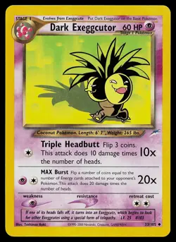 Pokemon Card - Dark Exeggcutor Neo Destiny 33/105 Uncommon - Image 1