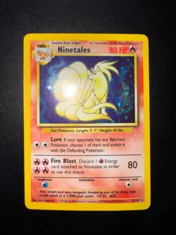 Pokemon Base Set Ninetales Holo – Lightly Played LP – Original Vintage 12/102 - Image 2