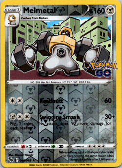Pokemon TCG Melmetal Pokemon GO 046/078 Reverse Holo Rare VLP - Image 1