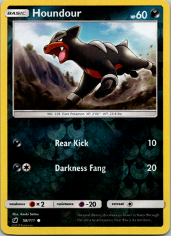 Houndour 58/111 SM - Crimson Invasion Reverse Holo Pokemon TCG NM - Image 1