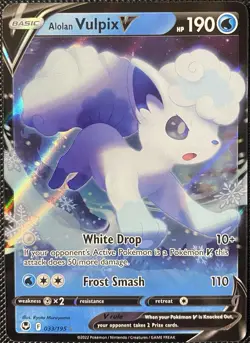 Alolan Vulpix V 033/195 Swsh12 Silver Tempest Holo - Pokemon Card - Image 1