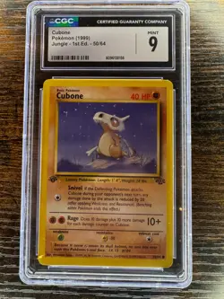 Cubone Pokemon (1999) Jungle 1st Edition 50/64 CGC 9 - Image 1